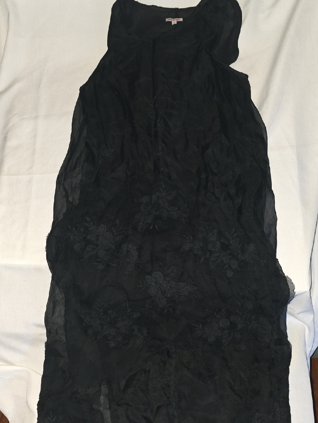 Johnny Was Maxi Black Dress Sleevelessembroidered